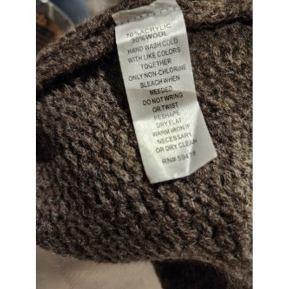 Cynthia Rowley Womens Cardigan Sweater Brown Braid Knit Open Front Casual - Picture 4 of 4